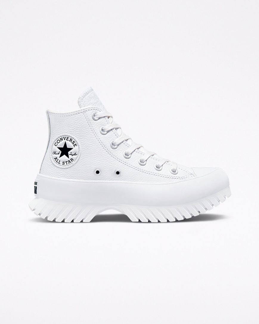 Women\'s Converse Chuck Taylor All Star Lugged 2.0 Leather High Top Shoes White / Black | AU 54816C